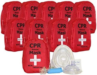 MCR Medical Pack of 10 Adult & Infant CPR Mask Combo Kit with 2 Valves