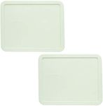 Pyrex 7212-PC White Plastic Rectangle Replacement Storage Lids - 2 Pack