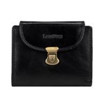 LANDMINE Trendy Genuine Leather RFID Wrist Wallet for Ladies (11 Card Slots) (Black) - Ladies Hand Purse - Women's Wallet - Ladies Small Clutch