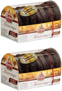Wicklein Meistersinger Lebkuchen Dark Chocolate Holiday Cookie 20% Nuts, 7 oz. Two Pack