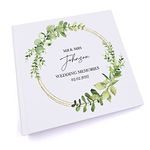 Personalised Wedding Photo Album Gift Eucalyptus and Gold Wreath