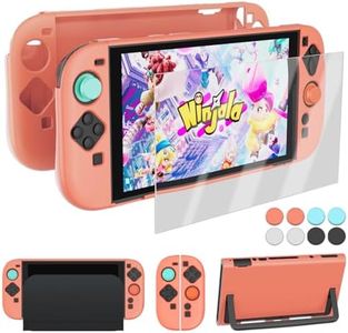 Coooudqs Dockable Case for Nintendo Switch 2 Case dockable, PC Slim Hard Shell for Switch 2 Accessories, Scratch & Shock Protection Cover for Joycon 2 with Screen Protector and Thumb Grip