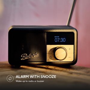 Roberts Revival PETITE2 Digital Radio – Black Portable FM/DAB