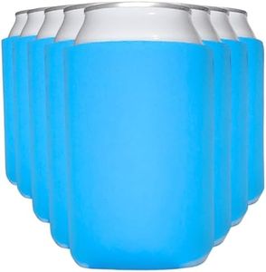 TahoeBay Blank Beer Can Cooler Sleeves (8-Pack) Bulk Sublimation Blanks for Vinyl Plain Soft Foam Can Sleeves Coolers for Soda Cans & Bottles Black, White, Solid Color (Neon Blue, Regular 12oz)