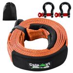 Dexpally 8 Ton Tow Rope, Tow Strap Car Kit with 2 Reinforced Shackles, Storage Bag, 5M High Strength Car Tow Rope, Tow Strap for Off-Road Recovery and Cars