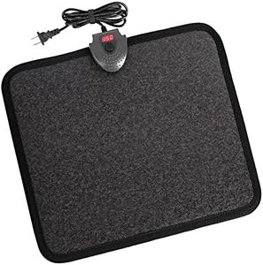 Hodeamy Heated Floor Mat Under Desk for Foot Warmer - Wider 110V Adjustable Temperature Electric Space Heaters Heating Pad - Carbon Crystal & Energy Saving Feet Warmers for office,home (Black Gray)