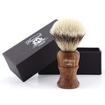 Haryali London Silver Tip Badger Hair Bristles Mens Shaving Brush with Wood Handle for Clean Shave Perfect New Year Gift for Men