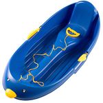 ICON BEST Plastic Snow Sled with Brakes & Rope for Kids and Adult, 38 inch (Blue)