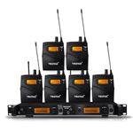 6 Bodypacks IEM1200 UHF Wireless in Ear Monitor System 2 Channel Monitoring with in Earphone, 40 Frequencies, 328Ft Range, Mono Deisgn for Stage, Studio (6 BODYPACKS)