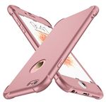 iPhone 6 Case, iPhone 6s Case with[2 x Tempered Glass Screen Protector] ORETech 360 Shockproof iPhone 6/6s Cover Ultra-Thin Anti-Scratch Hard PC + Silicone TPU Bumper Rubber iPhone 6 Case -Rose Gold