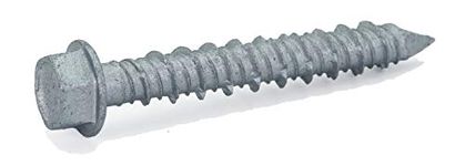 CONFAST 1/4" x 1-3/4" Concrete Screws 410 Stainless Steel Hex with Concrete Drill Bit for Anchoring to Masonry, Block or Brick (50 per Box)