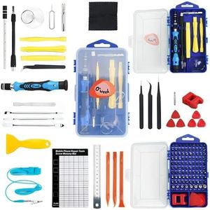 O´WEEK 130 en 1 Juego de Destornilladores Precisión Magnéticos Profesionales | Kit de Destornilladores para Reparación de Móvil Computadora Tablet Pc Gafas Relojes Portátil Ordenador