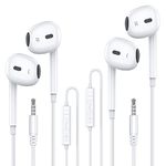 MOSWAG in Ear Headphones, Half in Ear Headphones with Mic Built in Volume Control Suitable for IPad, Android, MP3, Samsung Most 3.5mm Audio Devices