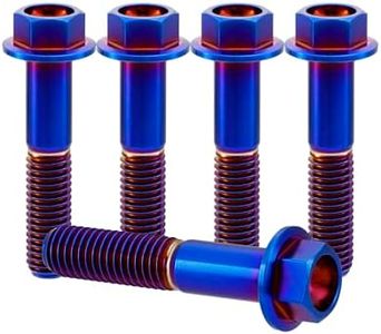 Rison Titanium Flanged Hex Head Bolt M10x1.25x40mm 6AL4V Aerospace Grade Ti Bolt Burnt Blue Pack of 5