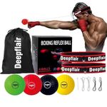 Deepflair 4pcs Boxing Reflex Balls Set Adjustable Headband Boxing Accessories for Quick Reflexes Improve Speed and Hand-Eye Coordination