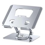 COOLCOLD Tablet Stand, 360 Rotating Portable Aluminum Adjustable Folding Tablet Stand Holder for I Pad, Tablet, Smartphones, Flexible Rotation Stand for Bad, Table, Office, Home Floor Stand (Grey)