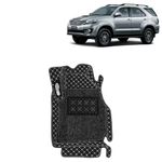 KINGSWAY® Premium 7D Car Floor Mat Compatible with Toyota Fortuner (Year 2008-2017), Double Layer Luxury Car Foot Mats - Complete Set of 4 Pcs, 100% Waterproof and Washable, Classic Black