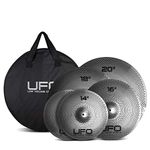 UFO Cymbals UFOSET2 UFO Low Volume Cymbal Pack XL | 14/16/18/20" Quite Practice Cymbals | FREE Cymbal Bag included