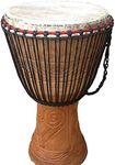 13" Genuine African Djembe Drum - 13" head (33cm head, 65cm height) with 3 free small instruments worth £35