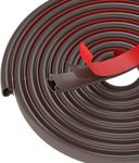 Brown Rubber Weather Stripping Door Seal Strip, D Shape Door Rubber Weather Seal Strip, Self-Adhesive Door Weatherstripping Soundproofing Door Seal Strip for Windows (50 feet, Brown)