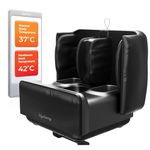 Lifelong 2 in 1 Foot & Leg Massager Machine & Foldable Ottoman Rest for Home - Pain Relief Massage for Legs - Heat + Rolling, Kneading, Shiatsu, Vibration & Air Compression | Ideal for Feet, Ankle & Legs