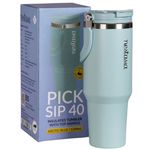 Nestasia PickSip40 Tumbler with Straw & Top Handle 1.2L | Insulated Stainless Steel Sipper Water Bottle for Adults with Dual Flip Opening Sip-Swig Leakproof Lid for Office & Gym (Arctic Blue)