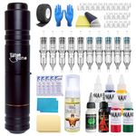 Tattoo Gizmo Legend Sol Wireless Tattoo Kit - Professional Rotary Pen Gun Adjustable Stroke Cordless Machine Starter Kit for Beginners with Cartridges Needles, Dynamic Ink – LSWTPMK01