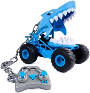 Monster Jam Chomping Megalodon RC Truck, 1:15 Scale Remote Control Monster Truck with 3 Action Modes, Chain and Controller, Toys for Boys and Girls Ages 4+