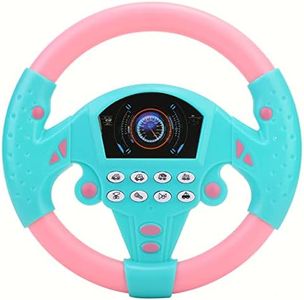 Piccolo Volante Giocattolo Educativo per Bambini Volante Copilota Musica per Bambini Giocattolo Intelligente Simulazione Giocattolo di Guida per Auto per per Bambini (Rosa