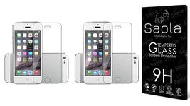 Saola 9H Clear Tempered Glass For Apple Iphone 5s (Pack Of 2) with Free Installation Kit. Full screen Coverage - 4 inch