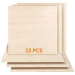 Dofiki 15 Pcs Baltic Birch Plywood 3mm 400 x400 x3mm 1/8”x15.7”x15.7” Plywood Sheet for Laser Cutting Engraving Wood Burning Building DIY 15.7 Inch Wood Sheet