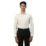 Park Avenue Men's Checks Pattern Regular Fit Pure Cotton Full Sleeve Semi Cut Away Collar Formal Shirt (Size: 40)-PMSK17442-Y2 Light Yellow