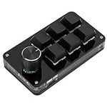 Stream Deck Mini, Mini,Macropad,Mini,One Handed Mechanical One Keyboard Multifunction 6 Key Keyboards Mini Gaming Keypad Shortcut Programmable with Knob Black Matte Glossy (All