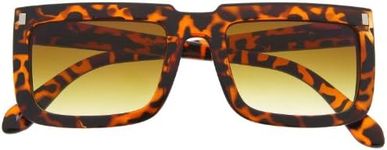 Women's Designer Inspired Square Rectangle Sunglasses Arrow Euro Tortoise