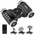 NEEWER Upgraded Motorized Camera Dolly Kit with App Control, 5Hrs Runtime Battery, Ultra Silent Motor, Compatible with GoPro iPhone Android DSLR Camera, DL300（For Smooth Floors and Desktops Only）