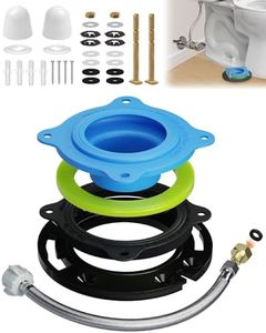 boeemi Toilet Flange Repair Kit with Elastic Wax Ring & 16" Water Supply Line, All-in-One Toilet Installation Kit, 3"/4" Drain Compatible, Rubber Gasket Seal Replacement Kit Bathroom DIY Fix Solution
