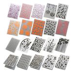 CDIYTOOL 20Pcs Plastic Embossed Folders, 5.8 x 4.13 Inch Handmade Craft Template Molds Butterfly Heart Plant Grass Embossing Machine Album Decoration Card Scrapbook Stamp Stencils Supplies