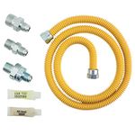 Dormont SmartSense Gas Appliance Connector Kit (0222530) XL30C-313MV6KIT-TS-48B-5/8 In. OD ID 3/4 1/2 In. MIP EFV-TS X 48 In. Length Yellow Coated, 48"