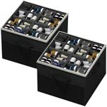 Aokeyee Shoe Organizer for Closet,2 Pack Foldable Shoe Storage Organizer Box Bin with Adjustable Dividers and Clear Cover, Fits up to 16-32 Pairs