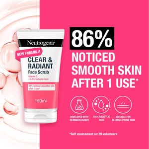 Neutrogena Clear Radiant Face Scrub – 150ml Exfoliating Cleanser
