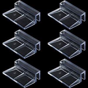 OIIKI 6 PCS Aquarium Glass Cover Clip, Clear Acrylic Support Holder, Aquarium Lid Clips Clamps, for Aquarium Fish Tank (6mm)