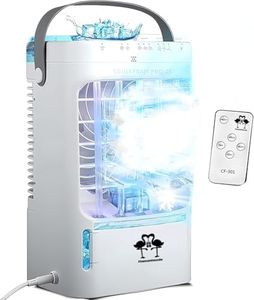 COOLI COOLI PRO-25 Remote Control Silent Mobile Air Conditioner 2025, 1.5L (Water + Ice), 3 Speeds & Modes, Touch, Portable (Mains Plug), 301µL/min, Night Light and Adjustable Timer