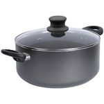 Stock Pot with Lid 4.5L / 24cm Large Non Stick Cooking Pot Saucepan Soup Pot - Heat Resistant Handles Cookware Casserole Dish, Grey by Circle of Trust