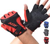 AQF Weight Lifting Gloves Ultralight Breathable Gym Gloves for Workout, Fitness, Cross Training, Bodybuilding Men Women (S, Red)