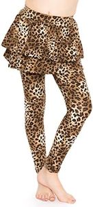 Girl's Skater Skirt with Built in Leggings Brown Cheetah Small
