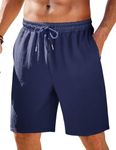 COOFANDY Men Shorts Stylish Lightweight Relaxed Fit Casual Summer Beach Shorts Navy Blue