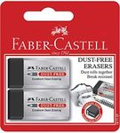 Faber-Castell Dust-Free Eraser Black, 2 Pack, (82-187157)