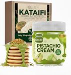 Kataifi Shredded Fillo Dough & Pistachio Butter Spread Bundle for Dubai Chocolate, Authentic Turkish Dried Chopped Kataifi Pastry (1.1 lbs) and Sweet Pistachio Nut Cream (8 Oz), Ideal for Kunafa, Baklava, and Gourmet Desserts