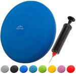 EVEREST FITNESS wobble cushion, air-filled, Ø 33 cm, air pump included | balance cushion, core stability disc, ball cushion, balance ball (dark blue)