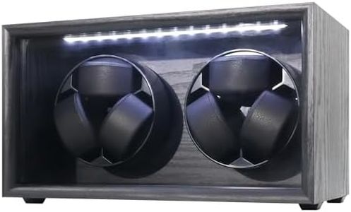 RYLENE Watch Winder for 6 Automatic Watches Watch Rotator for Rolex 4 Rotation Modes White Light, Watches Winder Box with Adapter Present for Man Quiet Mabuchi Motor